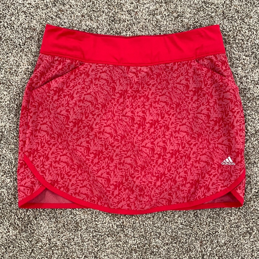 adidas Red Patterned Athletic Skort